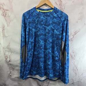 NRS Shirt Mens 2XL XXL Blue Sun Long Sleeve Fishing River Water Camo